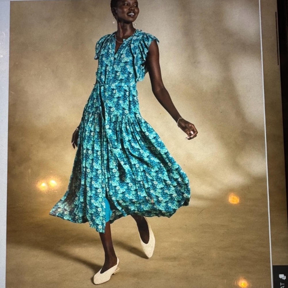 Sundance Blue Floral Midi Dress